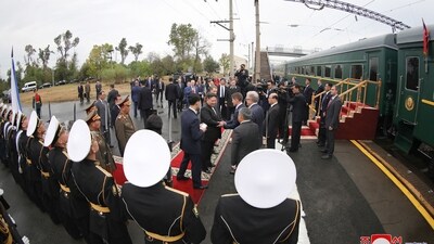 Pyongyang's Korean Central News Agency on Monday said Kim Jong "extended his heartfelt thanks to President Putin and the Russian leadership" for "their special care and cordial hospitality" as he wrapped up the visit. (AFP) Pyongyang's Korean Central News Agency on Monday said Kim Jong "extended his heartfelt thanks to President Putin and the Russian leadership" for "their special care and cordial hospitality" as he wrapped up the visit. (AFP)