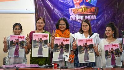 The Congress backed National Students’ Union of India (NSUI),which released its manifesto on Saturday, announced a separate manifesto for women on Monday called “Her Manifesto”. (Sanchit Khanna/HT Photo)