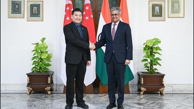 The foreign office consultations were co-chaired by Saurabh Kumar, secretary (East) in the external affairs ministry, and Luke Goh, second permanent secretary in Singapore’s foreign ministry. (Image posted on X by MEAIndia) The foreign office consultations were co-chaired by Saurabh Kumar, secretary (East) in the external affairs ministry, and Luke Goh, second permanent secretary in Singapore’s foreign ministry. (Image posted on X by MEAIndia)