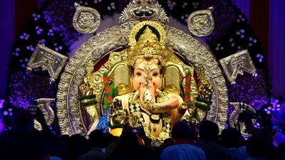 An idol of Lord Ganesha decorated with golden, silver and diamond ornaments on the eve of the 'Ganesh Chaturthi' festival at GSB Seva Mandal, in Mumbai on Sunday. (ANI) An idol of Lord Ganesha decorated with golden, silver and diamond ornaments on the eve of the 'Ganesh Chaturthi' festival at GSB Seva Mandal, in Mumbai on Sunday. (ANI)