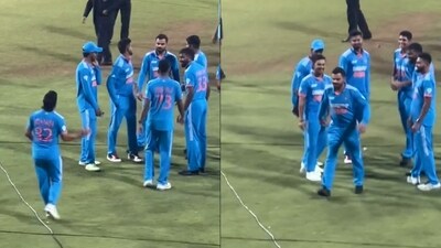 Ishan Kishan and Virat Kohli copying each other's walk. (X/@rohitjuglan) Ishan Kishan and Virat Kohli copying each other's walk. (X/@rohitjuglan)