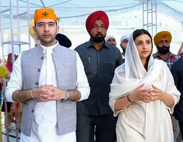 Actor Parineeti Chopra with Aam Aadmi Party MP Raghav Chadha at the Golden Temple in Amritsar in June. (File Photo/ ANI) Actor Parineeti Chopra with Aam Aadmi Party MP Raghav Chadha at the Golden Temple in Amritsar in June. (File Photo/ ANI)