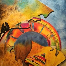 One of the artworks by Aarti Zaveri, displayed at the exhibition.