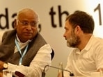 Congress chief Mallikarjun Kharge with Congress leader Rahul Gandhi Congress chief Mallikarjun Kharge with Congress leader Rahul Gandhi