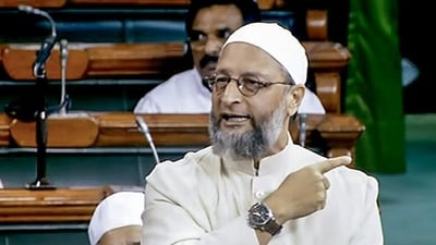 All India Majlis-e-Ittehadul Muslimeen (AIMIM) MP Asaduddin Owaisi speaks in Lok Sabha (ANI ) All India Majlis-e-Ittehadul Muslimeen (AIMIM) MP Asaduddin Owaisi speaks in Lok Sabha (ANI )