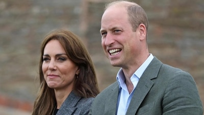 Britain's Prince William, Prince of Wales and Britain's Catherine, Princess of Wales react during a visit to Kings Pitt Farm in Hereford, western England, on September 14, 2023. (Photo by Cameron Smith / POOL / AFP) (AFP) Britain's Prince William, Prince of Wales and Britain's Catherine, Princess of Wales react during a visit to Kings Pitt Farm in Hereford, western England, on September 14, 2023. (Photo by Cameron Smith / POOL / AFP) (AFP)