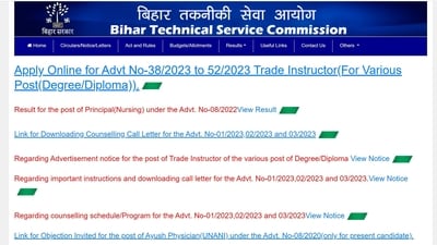 Bihar ITI Trade Instructor 2023 application process begins at btsc.bih.nic.in Bihar ITI Trade Instructor 2023 application process begins at btsc.bih.nic.in