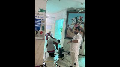 This incident disrupted clinical work for over two hours (HT Photo) This incident disrupted clinical work for over two hours (HT Photo)