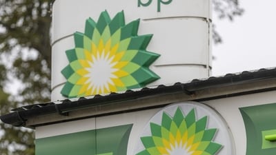 The BP Plc logo on a forecourt canopy and totem sign at a petrol station in Surrey, UK, on Monday, July 31, 2023. BP will report their first-half results on Tuesday, Aug. 1. Photographer: Jason Alden/Bloomberg (Bloomberg)