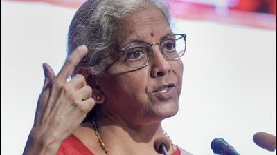 Union finance minister Nirmala Sitharaman during the launch of three key intiatives for farmers at Pusa complex in Delhi on Tuesday. (PTI) Union finance minister Nirmala Sitharaman during the launch of three key intiatives for farmers at Pusa complex in Delhi on Tuesday. (PTI)