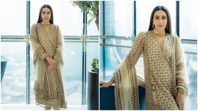 Karisma Kapoor is an absolute fashionista. The actor keeps slaying fashion goals like a pro with snippets from her fashion diaries on her Instagram profile on a regular basis. From casual to ethnic to formal, Karisma knows how to ace any look to perfection. On Tuesday, the actor made our weekday better with a string of pictures of herself looking ethereal. (Instagram/@therealkarismakapoor) Karisma Kapoor is an absolute fashionista. The actor keeps slaying fashion goals like a pro with snippets from her fashion diaries on her Instagram profile on a regular basis. From casual to ethnic to formal, Karisma knows how to ace any look to perfection. On Tuesday, the actor made our weekday better with a string of pictures of herself looking ethereal. (Instagram/@therealkarismakapoor)