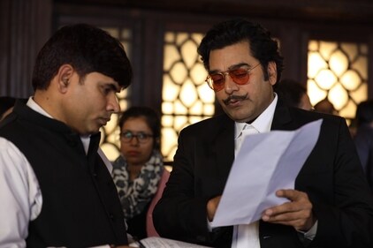 Durgesh Pathak with actor Ashutosh Rana during shoot in Lucknow Durgesh Pathak with actor Ashutosh Rana during shoot in Lucknow