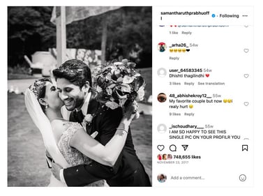 Consistent comments on Samantha Ruth Prabhu's post. Consistent comments on Samantha Ruth Prabhu's post.