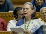 Congress MP Sonia Gandhi speaks in the Lok Sabha during a special session of the Parliament, in New Delhi, Wednesday, Congress MP Sonia Gandhi speaks in the Lok Sabha during a special session of the Parliament, in New Delhi, Wednesday,
