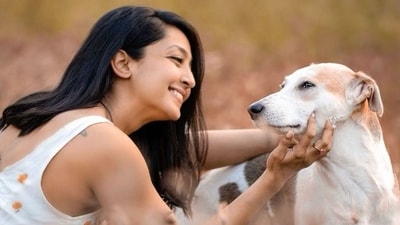 Actor Aindrita Ray with her rescued indie dog (Instagram/aindrita_ray) Actor Aindrita Ray with her rescued indie dog (Instagram/aindrita_ray)