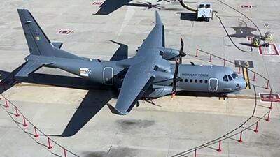 A view of the C-295 transport aircraft prior to its delivery to IAF chief Air Chief Marshal VR Chaudhari at the Seville air base in Spain (ANI File) A view of the C-295 transport aircraft prior to its delivery to IAF chief Air Chief Marshal VR Chaudhari at the Seville air base in Spain (ANI File)