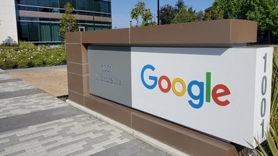 A sign is pictured outside a Google office near the company's headquarters in Mountain View, California. (REUTERS)
