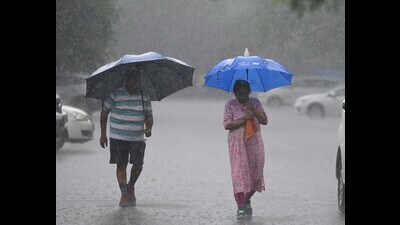 Monsoon withdrawal in this region is usually announced by IMD when there is no rain for four to five days in a row and an anti-cyclonic movement starts to form over the region, along with drop in humidity. (Keshav Singh/HT)