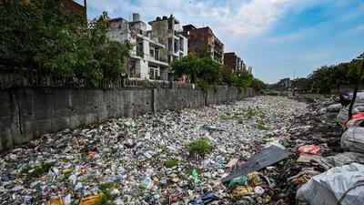New Delhi, India - July 10, 2023: A view of Taimoor Nagar Drain filled with garbage in New Delhi, India, on Monday, July 10, 2023. (Photo by Sanchit Khanna/ Hindustan Times)**To go with the story by Paras (Hindustan Times) New Delhi, India - July 10, 2023: A view of Taimoor Nagar Drain filled with garbage in New Delhi, India, on Monday, July 10, 2023. (Photo by Sanchit Khanna/ Hindustan Times)**To go with the story by Paras (Hindustan Times)
