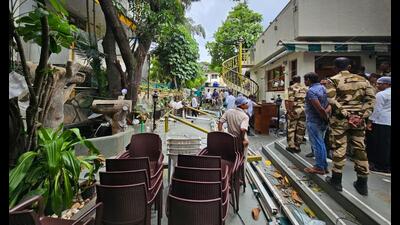 PMC officials at Hotel Vaishali on Wednesday. (HT PHOTO)