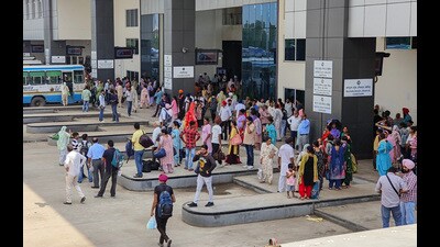 Passengers face problems as they wait for buses after a strike of contractual employees of the Punjab Roadways and Pepsu on their various demands, at a bus terminal in Patiala on Wednesday. (ANI) Passengers face problems as they wait for buses after a strike of contractual employees of the Punjab Roadways and Pepsu on their various demands, at a bus terminal in Patiala on Wednesday. (ANI)