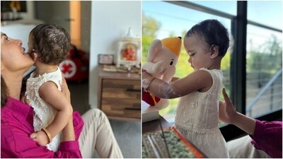 Priyanka Chopra ringed in the auspicious festival of Ganesh Chaturthi with her daughter Malti Marie Chopra Jonas at their home in Los Angeles, California. Priyanka shared pictures of her daughter ringing in Lord Ganesha's birthday and playing with her toy Ganpati. She also shared a glimpse of her mandir and how she decorated Lord Ganesha's idol. Scroll through to see Priyanka's Ganesh Chaturthi celebrations. (Instagram) Priyanka Chopra ringed in the auspicious festival of Ganesh Chaturthi with her daughter Malti Marie Chopra Jonas at their home in Los Angeles, California. Priyanka shared pictures of her daughter ringing in Lord Ganesha's birthday and playing with her toy Ganpati. She also shared a glimpse of her mandir and how she decorated Lord Ganesha's idol. Scroll through to see Priyanka's Ganesh Chaturthi celebrations. (Instagram)