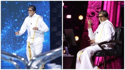 Amitabh Bachchan wore a ‘veshti’ on his show Kaun Banega Crorepati. Amitabh Bachchan wore a ‘veshti’ on his show Kaun Banega Crorepati.