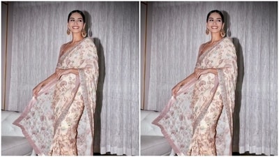 In statement golden jhumkas, Manushi minimally accessorised her look for the day. Styled by fashion stylist Sheefa J Gilani, Manushi wore her tresses into a sleek bun with a middle part. (Instagram/@manushi_chhillar) In statement golden jhumkas, Manushi minimally accessorised her look for the day. Styled by fashion stylist Sheefa J Gilani, Manushi wore her tresses into a sleek bun with a middle part. (Instagram/@manushi_chhillar)