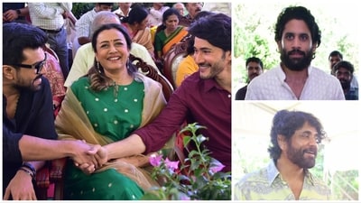 Ram Charan, Namrata Shirodkar, Mahesh Babu, Naga Chaitanya and Nagarjuna attended the unveiling of ANR's statue. Ram Charan, Namrata Shirodkar, Mahesh Babu, Naga Chaitanya and Nagarjuna attended the unveiling of ANR's statue.