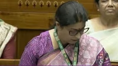 Smriti Irani attacked Sonia Gandhi in the Lok Sabha during the debate on women's reservation bill.