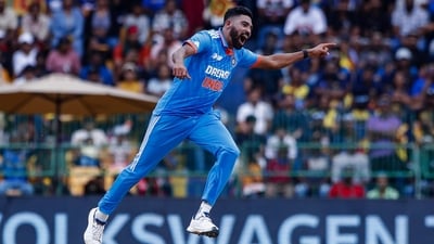 India's Mohammed Siraj celebrates (AP) India's Mohammed Siraj celebrates (AP)