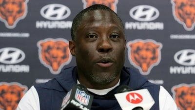 Chicago Bears defensive coordinator Alan Williams speaks at a news conference during the NFL football team's rookie minicamp at Halas Hall in Lake Forest, Ill, May 5, 2023 (AP Photo/Nam Y. Huh, File) (AP) Chicago Bears defensive coordinator Alan Williams speaks at a news conference during the NFL football team's rookie minicamp at Halas Hall in Lake Forest, Ill, May 5, 2023 (AP Photo/Nam Y. Huh, File) (AP)