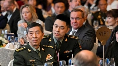 China’s defence minister Li Shangfu attends the 20th IISS Shangri-La Dialogue in Singapore June 2, 2023. (REUTERS) China’s defence minister Li Shangfu attends the 20th IISS Shangri-La Dialogue in Singapore June 2, 2023. (REUTERS)