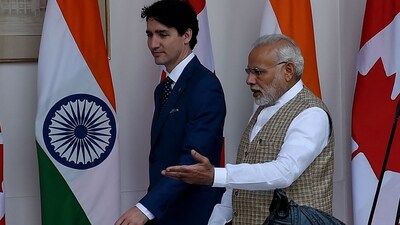 Prime Minister Narendra Modi and his Canadian counterpart Justin Trudeau in New Delhi on February 23, 2018. (AFP) Prime Minister Narendra Modi and his Canadian counterpart Justin Trudeau in New Delhi on February 23, 2018. (AFP)