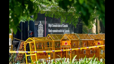 High Commission of Canada in India at Shantipath in New Delhi on Thursday. (PTI)