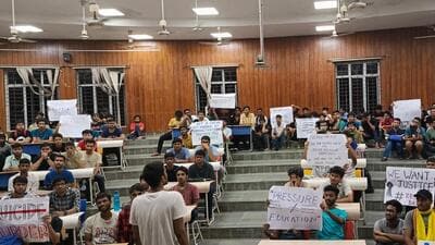 Over 2,000 students of Silchar NIT have been on a hunger strike at the campus since September 17. (HT Photo) Over 2,000 students of Silchar NIT have been on a hunger strike at the campus since September 17. (HT Photo)