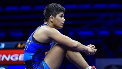 Antim, however, could not celebrate with the India flag in her hand. (UWW) Antim, however, could not celebrate with the India flag in her hand. (UWW)