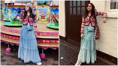 Sara Ali Khan recently made heads turn as she got dressed up in a colourful top and denim skirt ensemble radiating boho vibes. (Instagram/@saraalikhan95) Sara Ali Khan recently made heads turn as she got dressed up in a colourful top and denim skirt ensemble radiating boho vibes. (Instagram/@saraalikhan95)