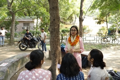 Aiyesha Ahmad Khan is All India Students Association's (AISA) candidate. (Shantanu Bhattacharya/HT)
