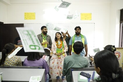 Shraddha Gupta is Indian National Students Organisation's (INSO) candidate. (Shantanu Bhattacharya/HT)