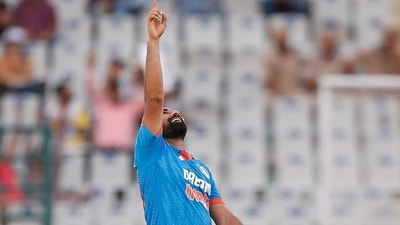 5/51 while Ruturaj Gaikwad, Shubman Gill, captain KL Rahul and Suryakumar Yadav all scored centuries to help India to a five-wicket win over Australia in the first ODI in Mohali on Friday. (BCCI Twitter) 5/51 while Ruturaj Gaikwad, Shubman Gill, captain KL Rahul and Suryakumar Yadav all scored centuries to help India to a five-wicket win over Australia in the first ODI in Mohali on Friday. (BCCI Twitter)