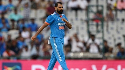 Mohammed Shami felt the wrath of the Mohali weather. (AFP) Mohammed Shami felt the wrath of the Mohali weather. (AFP)