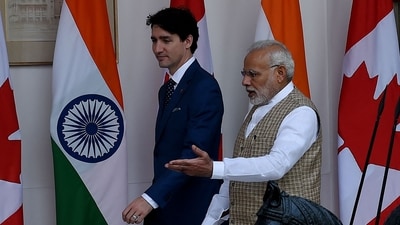 (FILES) Canadian Prime Minister Justin Trudeau (L) and Indian Prime Minister Narendra Modi arrive for a meeting at Hyderabad house in New Delhi. (AFP) (FILES) Canadian Prime Minister Justin Trudeau (L) and Indian Prime Minister Narendra Modi arrive for a meeting at Hyderabad house in New Delhi. (AFP)