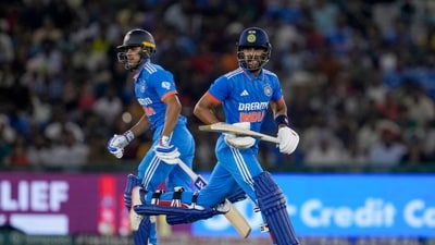 India were off to a flier in the chase with openers Shubman Gill and Ruturaj Gaikwad putting up a 142-run partnership. Gill scored 74 in 63 balls while Gaikwad made 71 in 77. (AP) India were off to a flier in the chase with openers Shubman Gill and Ruturaj Gaikwad putting up a 142-run partnership. Gill scored 74 in 63 balls while Gaikwad made 71 in 77. (AP)