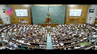 Members of Parliament voting on clauses of the Women's Reservation Bill in the Lok Sabha in New Delhi on September 20, 2023. (ANI/Sansad TV) Members of Parliament voting on clauses of the Women's Reservation Bill in the Lok Sabha in New Delhi on September 20, 2023. (ANI/Sansad TV)