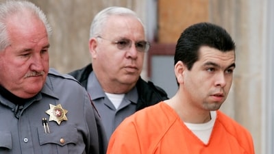 FILE - Anthony Sanchez, right, is escorted into a Cleveland County, Okla., courtroom for a preliminary hearing in Norman, Okla., Feb. 23, 2005. With just weeks left before his scheduled execution, (Jaconna Aguirre/The Oklahoman via AP, File) (AP) FILE - Anthony Sanchez, right, is escorted into a Cleveland County, Okla., courtroom for a preliminary hearing in Norman, Okla., Feb. 23, 2005. With just weeks left before his scheduled execution, (Jaconna Aguirre/The Oklahoman via AP, File) (AP)