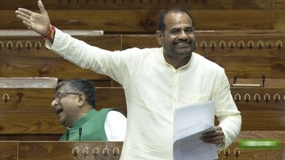 BJP MP Ramesh Bidhuri speaks in the Lok Sabha during a special session of Parliament, in New Delhi on Sept. 21 (PTI) BJP MP Ramesh Bidhuri speaks in the Lok Sabha during a special session of Parliament, in New Delhi on Sept. 21 (PTI)