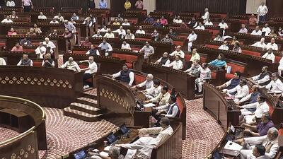 Rajya Sabha MPs vote on the Women's Reservation Bill during the Special Session of the Parliament, in New Delhi on Thursday. The bill was later passed in both Lok Sabha and Rajya Sabha. (ANI) Rajya Sabha MPs vote on the Women's Reservation Bill during the Special Session of the Parliament, in New Delhi on Thursday. The bill was later passed in both Lok Sabha and Rajya Sabha. (ANI)
