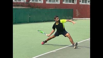 Sixth seed Shivam Devam of Haryana upset third seed Ashwajit Senjam in a three-setter match. (HT Photo)