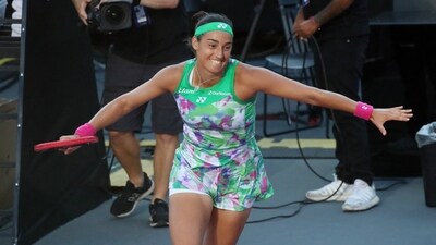 Guadalajara Open - France's Caroline Garcia celebrates after winning her quarter-final match against  Belarus' Victoria Azarenka (REUTERS)